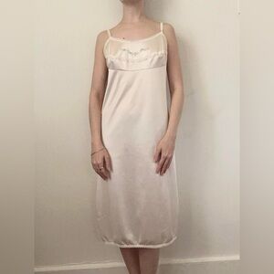 Vintage Floral Embroidered Nightgown Slip Dress